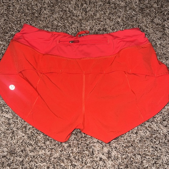 Orangish Red Lululemon Speed up 2” shorts - Picture 2 of 5